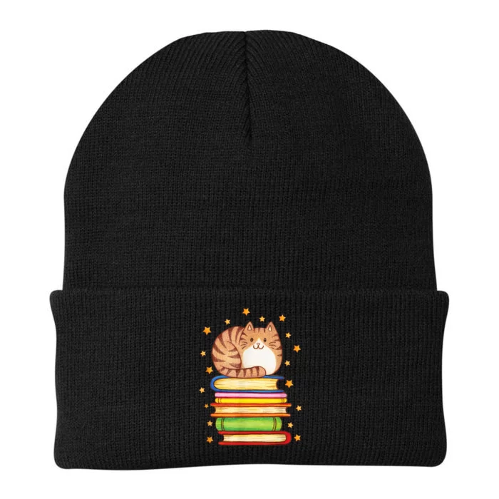 Cute Cat Reading Knit Cap Winter Beanie