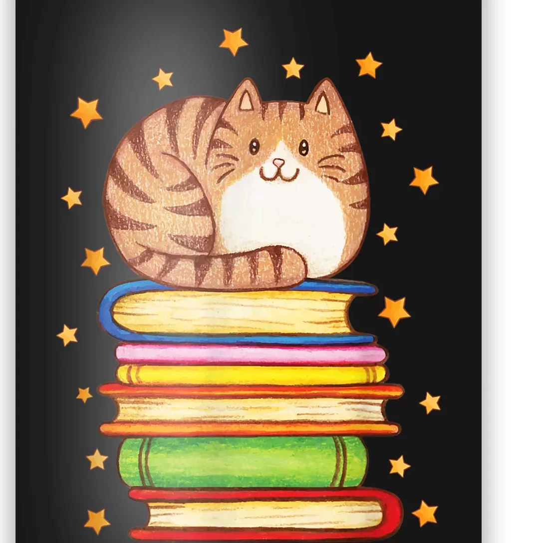 Cute Cat Reading Poster