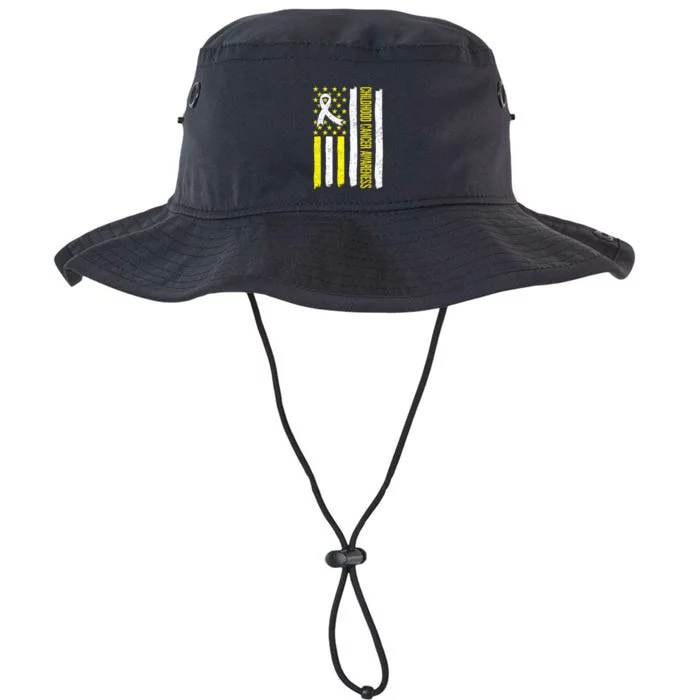 Childhood Cancer Ribbon Flag Childrens Cancer Warriors Legacy Cool Fit Booney Bucket Hat