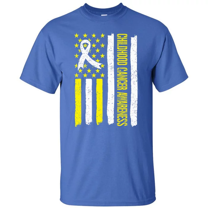 Childhood Cancer Ribbon Flag Childrens Cancer Warriors Tall T-Shirt