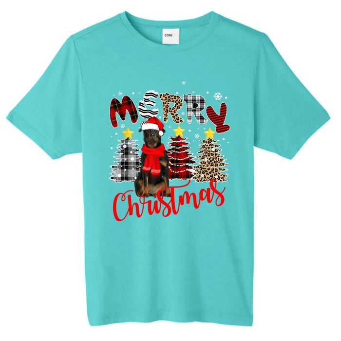 Christmas Cute Rottweiler Dog Tree Lighting Rottweiler Gift ChromaSoft Performance T-Shirt