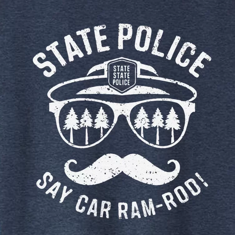 Copstache Car Ramrod Funny Cop Humor Women's Crop Top Tee