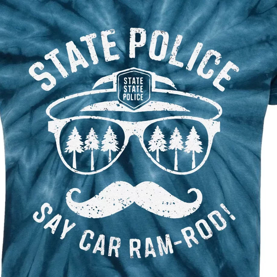 Copstache Car Ramrod Funny Cop Humor Kids Tie-Dye T-Shirt