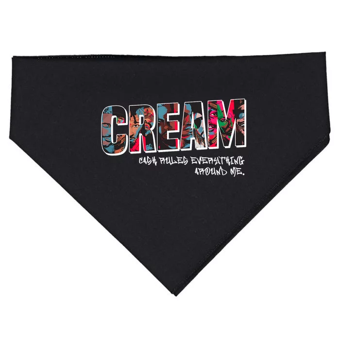 Cream Cash Rules Everything Around Me Hip Hop Street Band USA-Made Doggie Bandana