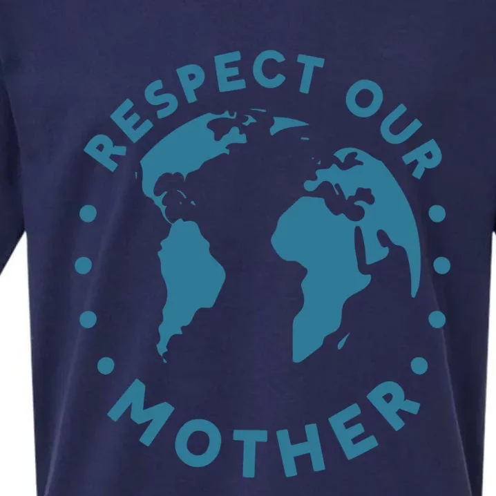 Climate Crisis Respect Our Mother Climate Change Gift Sueded Cloud Jersey T-Shirt