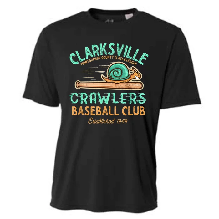 Clarksville Crawlers Retro Minor League Baseball Team Cooling Performance Crew T-Shirt