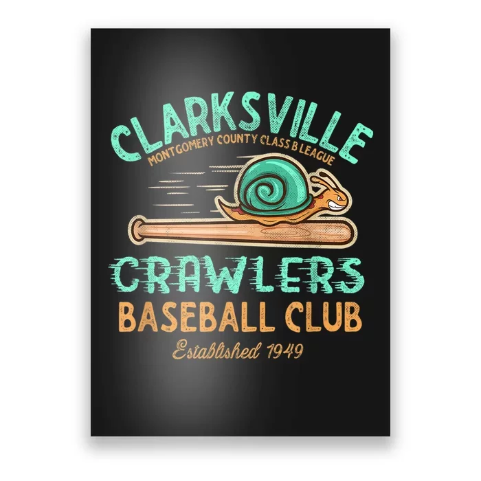 Clarksville Crawlers Retro Minor League Baseball Team Poster