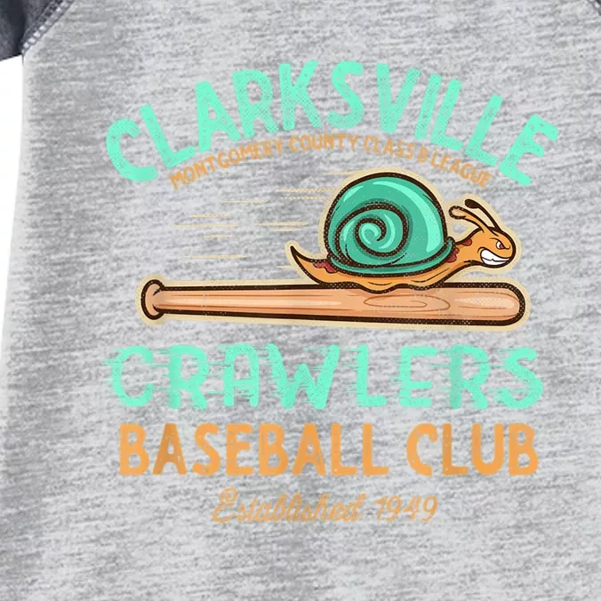 Clarksville Crawlers Retro Minor League Baseball Team Infant Baby Jersey Bodysuit