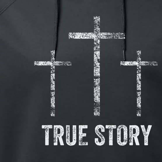 Christian Christmas Resurrection Day Jesus Three Crosses Performance Fleece Hoodie