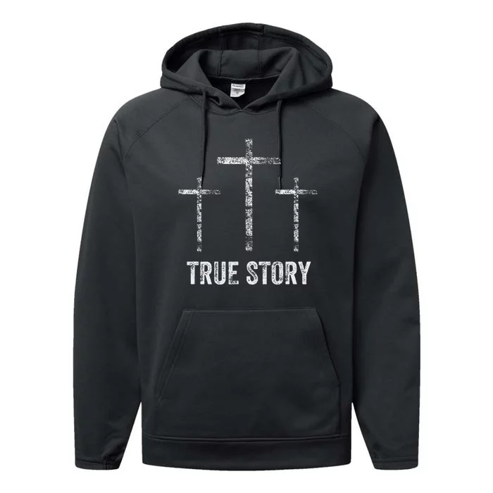 Christian Christmas Resurrection Day Jesus Three Crosses Performance Fleece Hoodie