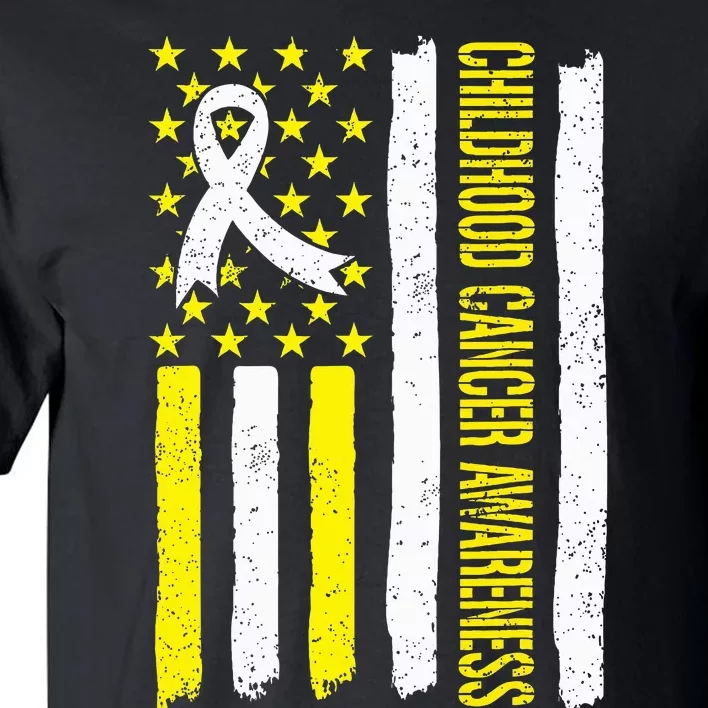 Childhood Cancer Ribbon Flag Childrens Cancer Warriors Tall T-Shirt