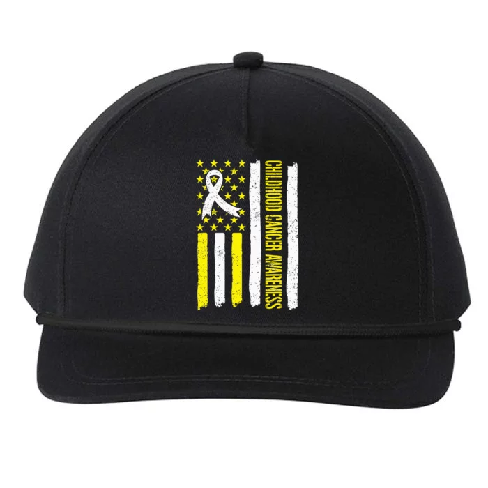 Childhood Cancer Ribbon Flag Childrens Cancer Warriors Snapback Five-Panel Rope Hat