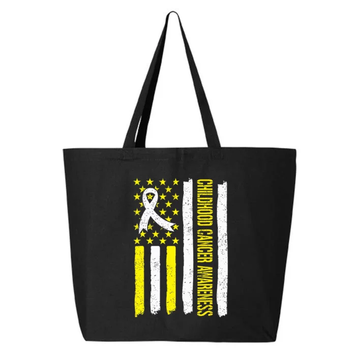 Childhood Cancer Ribbon Flag Childrens Cancer Warriors 25L Jumbo Tote