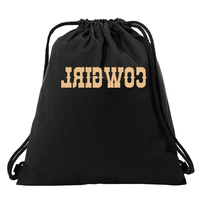 Country Cowgirl Reverse Cowgirl Drawstring Bag