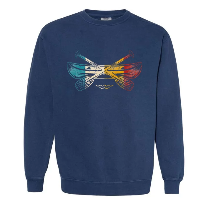 Canoe Canoeing Retro Vintage Garment-Dyed Sweatshirt