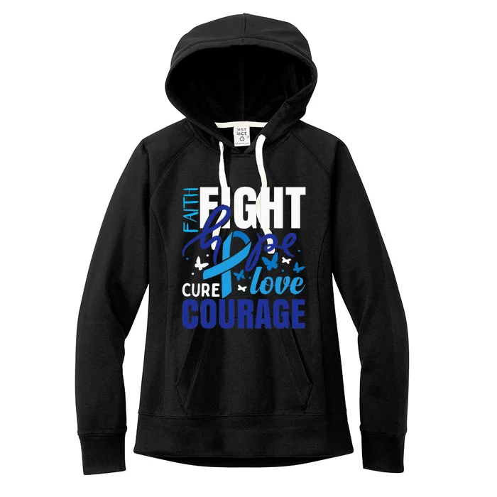 Colorectal Cancer Ribbon Women's Fleece Hoodie