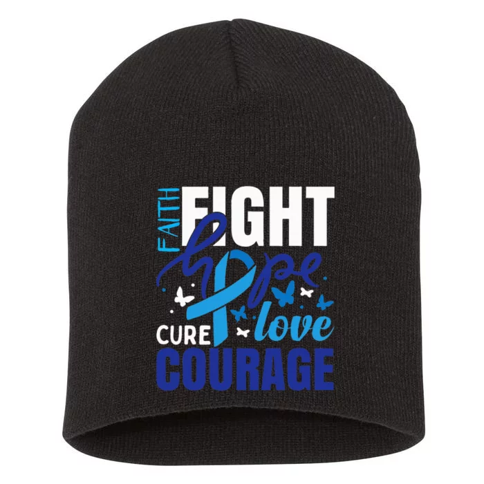 Colorectal Cancer Ribbon Short Acrylic Beanie