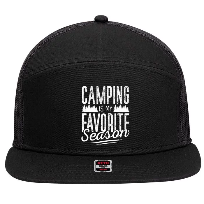 Camping Camper RV Camping Vacation 7 Panel Mesh Trucker Snapback Hat