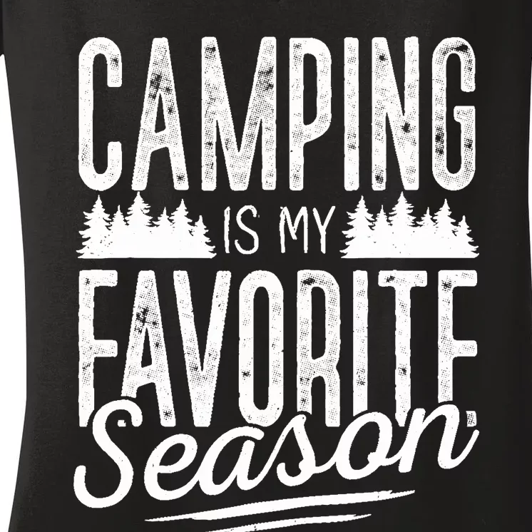 Camping Camper RV Camping Vacation Women's V-Neck T-Shirt