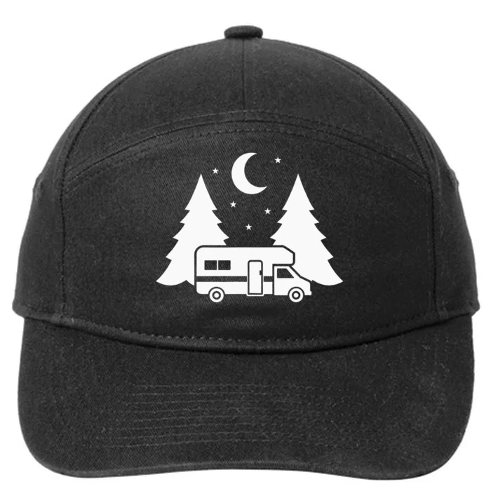 Camping Camper RV Camping Vacation 7-Panel Snapback Hat