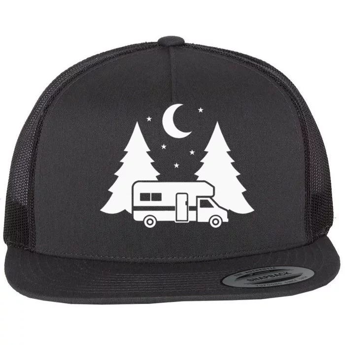 Camping Camper RV Camping Vacation Flat Bill Trucker Hat