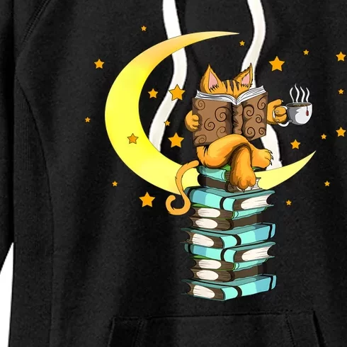 Cats Coffee Reading Kat Books Read Stubenter Kitten Women's Fleece Hoodie