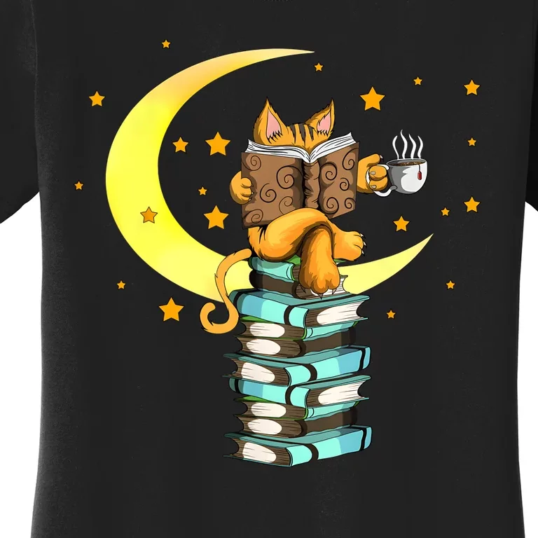 Cats Coffee Reading Kat Books Read Stubenter Kitten Women's T-Shirt