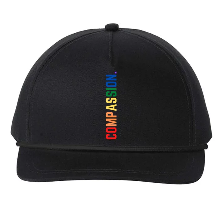 Compassion Colorful Rainbow Lgbtq Queer Pride Cool Gift Snapback Five-Panel Rope Hat