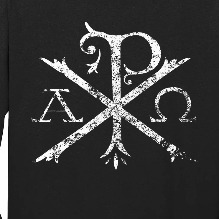 Christian Chi Rho Labarum Christogram Cross Faith Long Sleeve Shirt