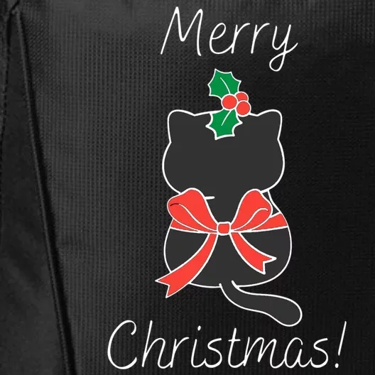 Christmas Cat Rapped Present Bow City Backpack