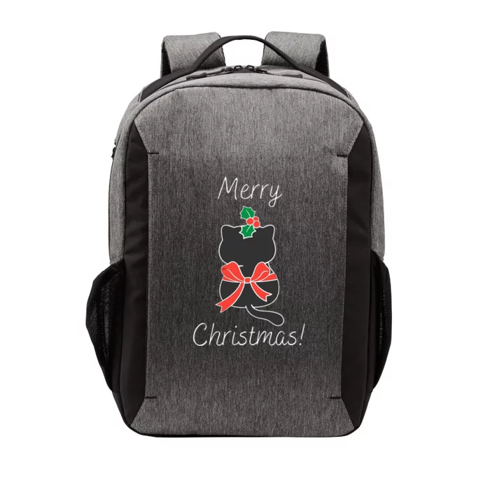 Christmas Cat Rapped Present Bow Vector Backpack