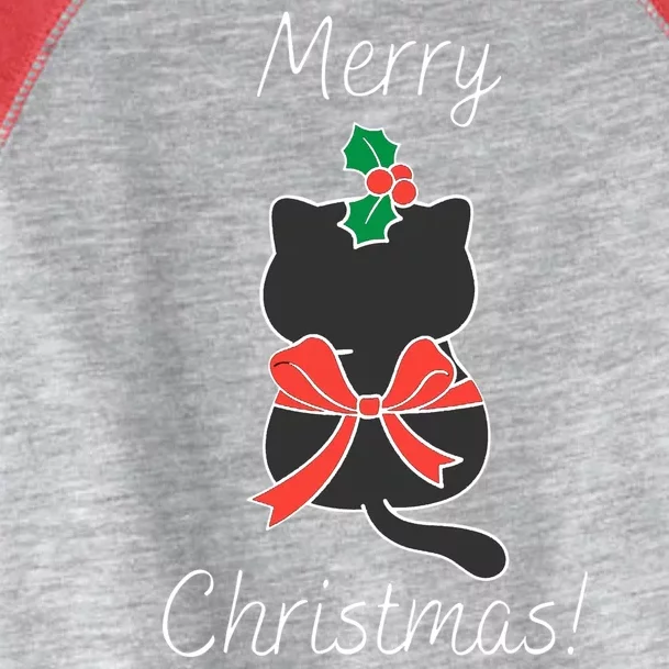 Christmas Cat Rapped Present Bow Toddler Fine Jersey T-Shirt