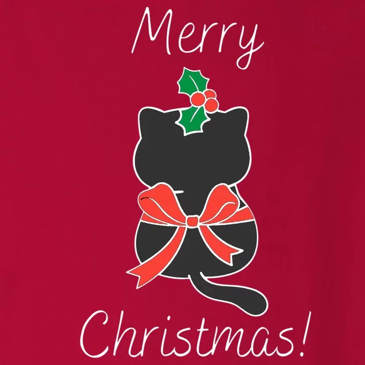 Christmas Cat Rapped Present Bow Toddler Long Sleeve Shirt