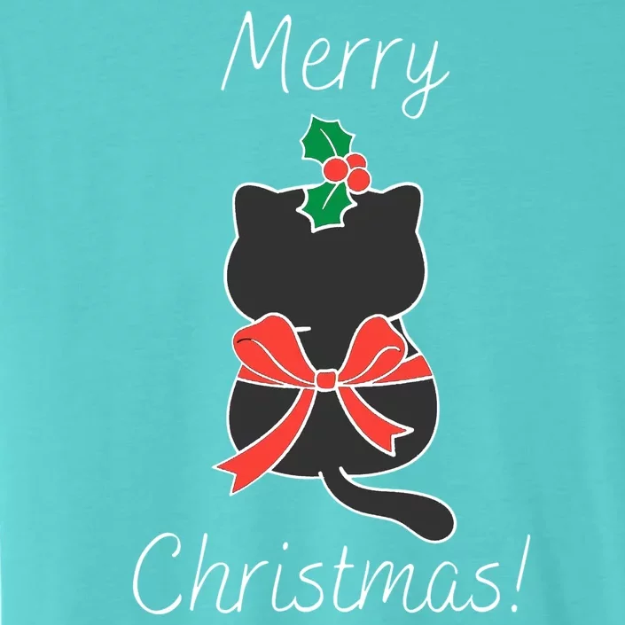 Christmas Cat Rapped Present Bow ChromaSoft Performance T-Shirt