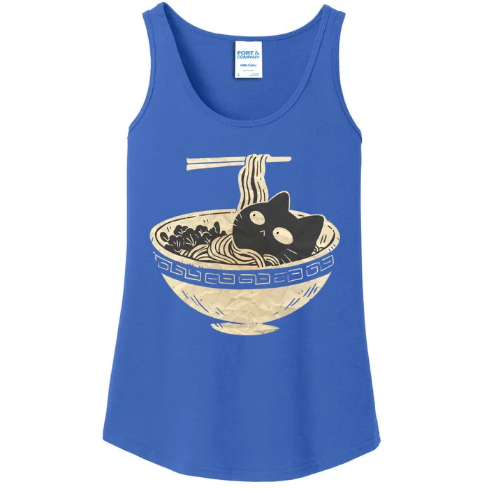 Cute Cat Ra Noodle Bowl Spicy Veg And Seafood Noodles Cat Cool Gift Ladies Essential Tank