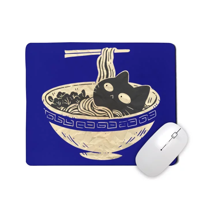 Cute Cat Ra Noodle Bowl Spicy Veg And Seafood Noodles Cat Cool Gift Mousepad