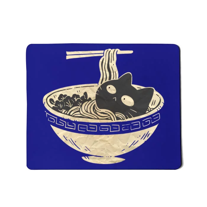 Cute Cat Ra Noodle Bowl Spicy Veg And Seafood Noodles Cat Cool Gift Mousepad