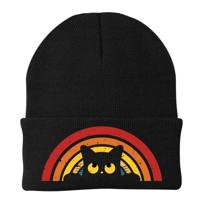 Cute Cat Rainbow Vintage Knit Cap Winter Beanie