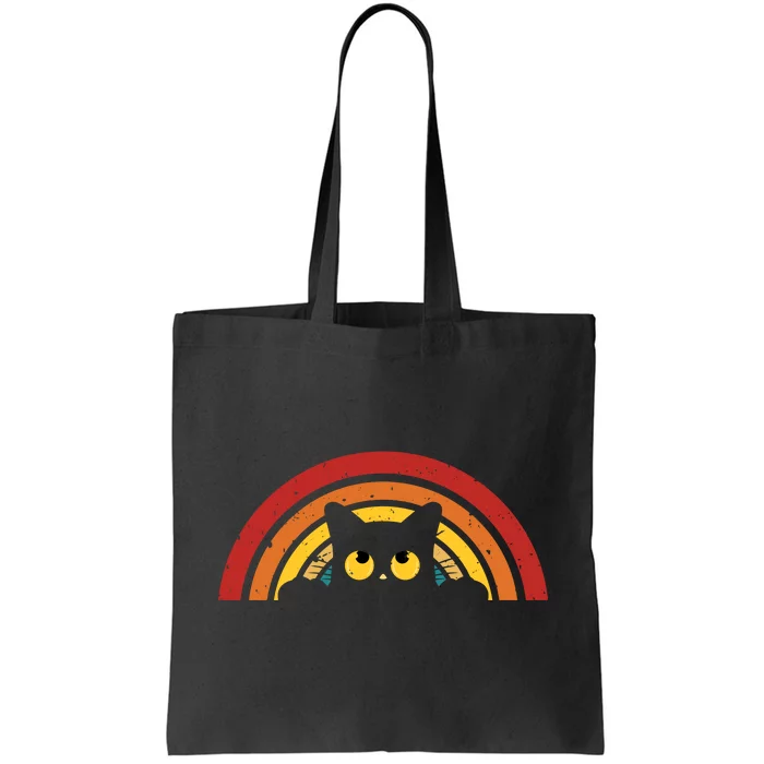 Cute Cat Rainbow Vintage Tote Bag