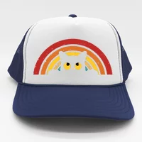 Trippy Rainbow Peace Sign Trucker Hat