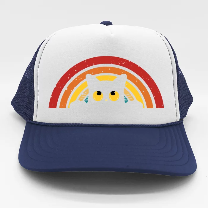 Cute Cat Rainbow Vintage Trucker Hat