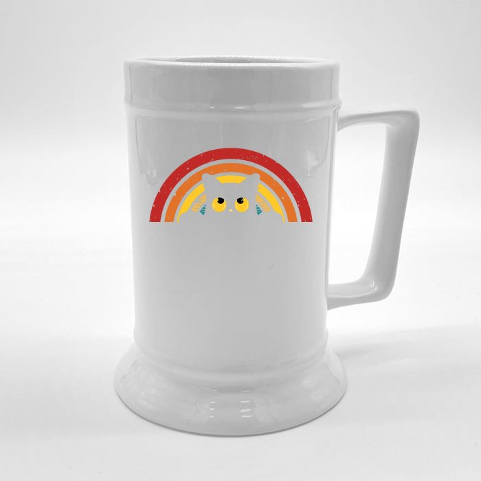 Cute Cat Rainbow Vintage Front & Back Beer Stein