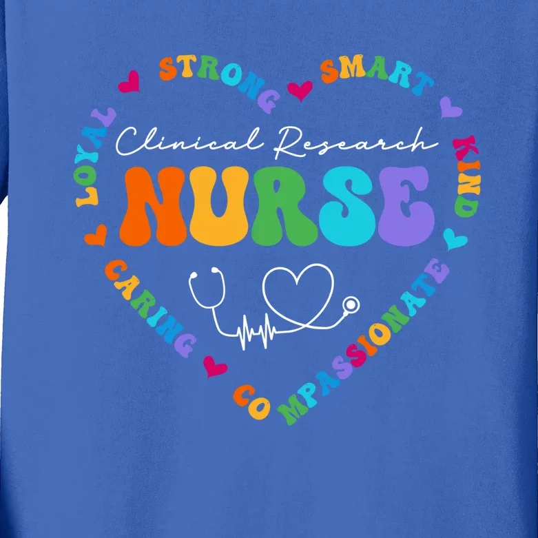 Cute Clinical Research Nurse Appreciation Nursing School Funny Gift Kids Long Sleeve Shirt