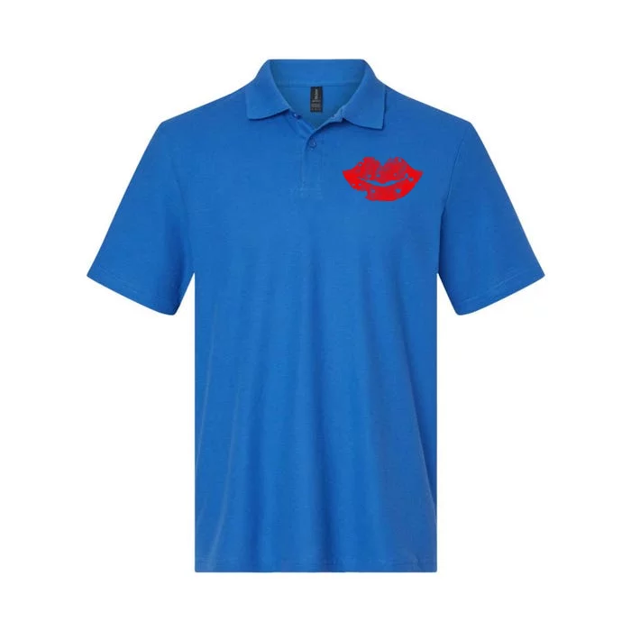 Cute Cloudy Red Lips Great Gift Hearts Distressed Valentine's Day Meaningful Gif Softstyle Adult Sport Polo