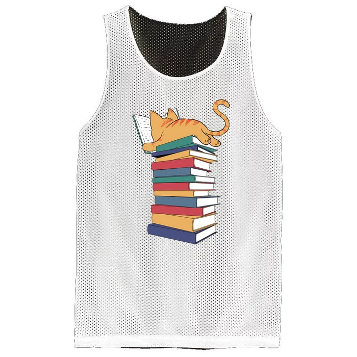 Cute Cat Reading Books Kitten Kitty Lover Reader Mesh Reversible Basketball Jersey Tank