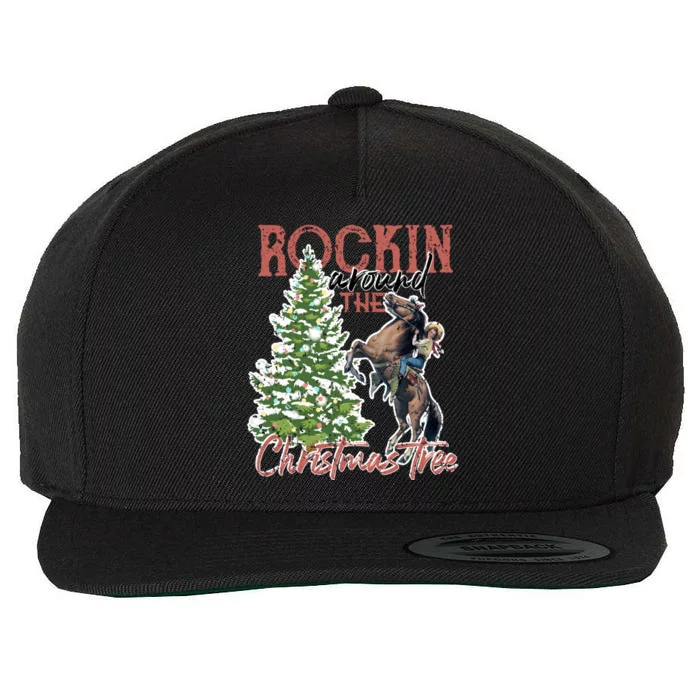 Cool Cow Rockin Around Christmas Tree Ladies Gift Wool Snapback Cap