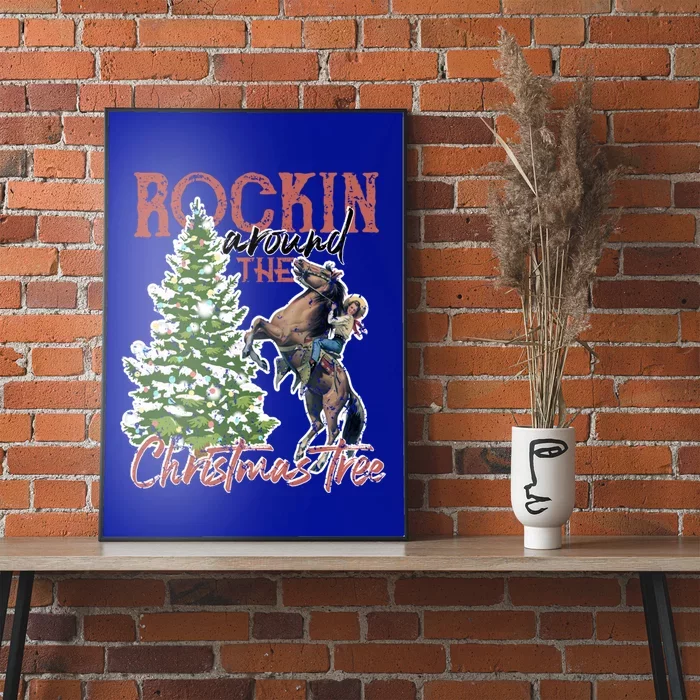 Cool Cow Rockin Around Christmas Tree Ladies Gift Poster