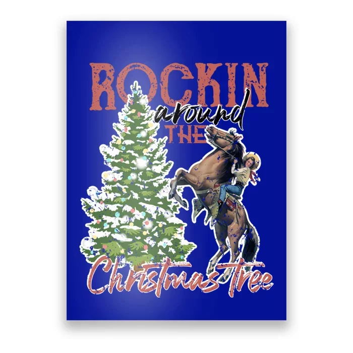 Cool Cow Rockin Around Christmas Tree Ladies Gift Poster