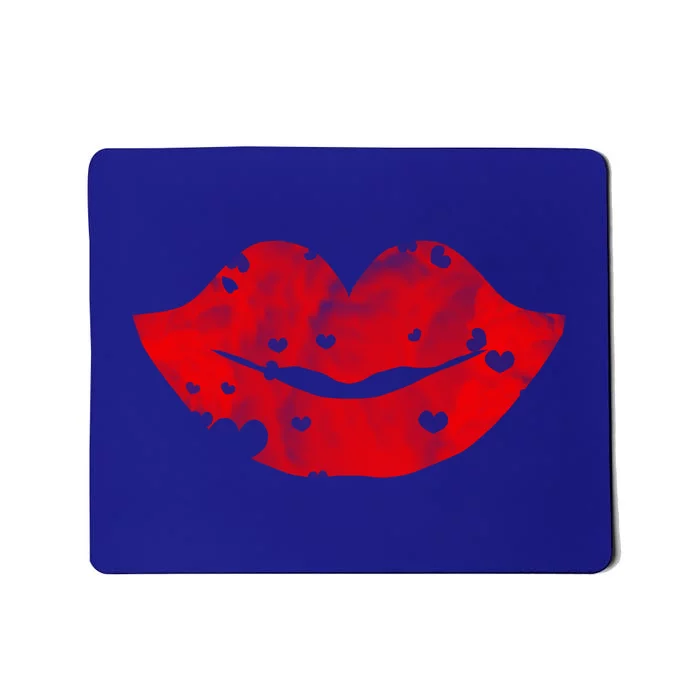 Cute Cloudy Red Lips Great Gift Hearts Distressed Valentine's Day Gift Mousepad