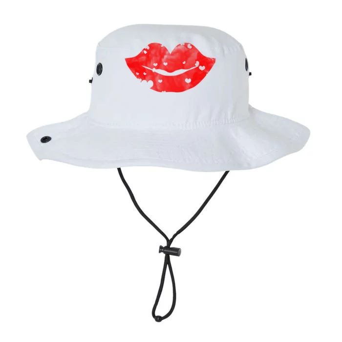 Cute Cloudy Red Lips Great Gift Hearts Distressed Valentine's Day Gift Legacy Cool Fit Booney Bucket Hat